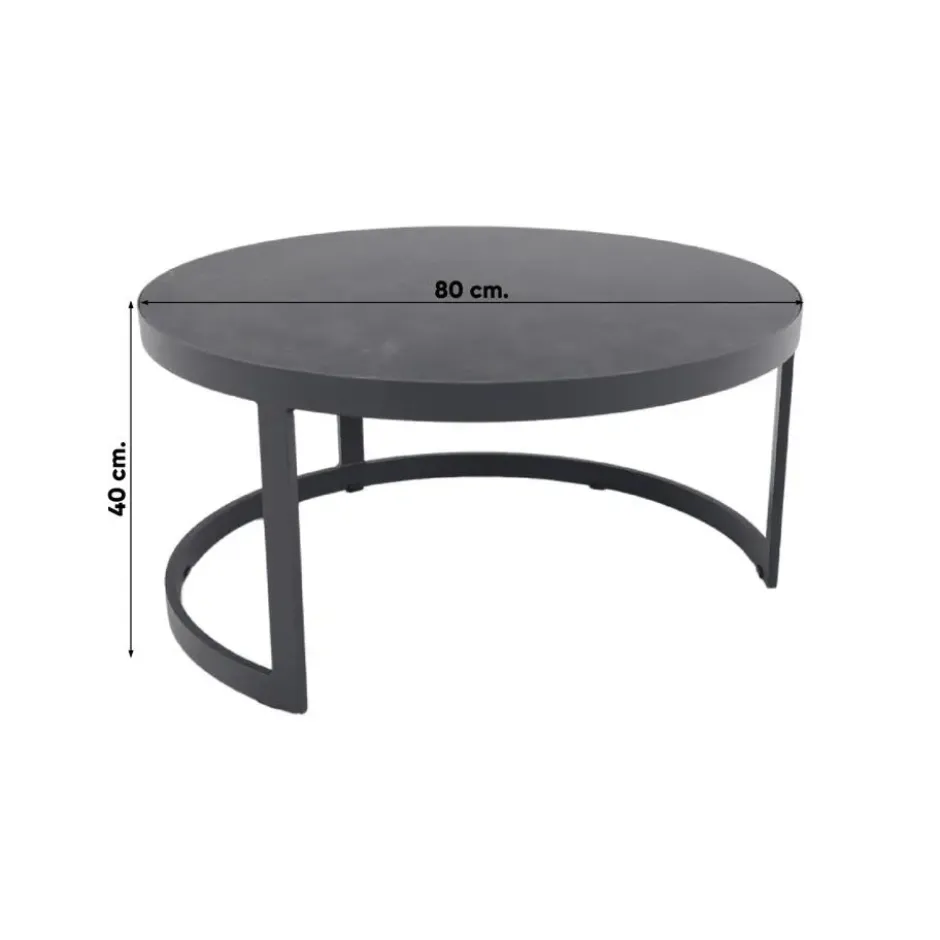 VDG Rhodos koffietafel - set van 2 - antraciet
