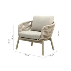 VDG Romeo rope stoel-bank loungeset - Latte