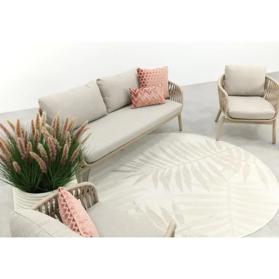 VDG Romeo rope stoel-bank loungeset - Latte