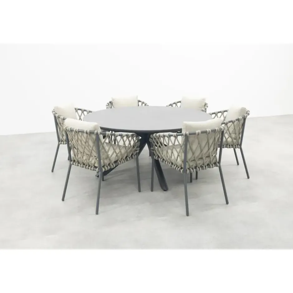 VDG Sara/Marena ronde tuinset Ø158 cm. (7-delig) - Antraciet