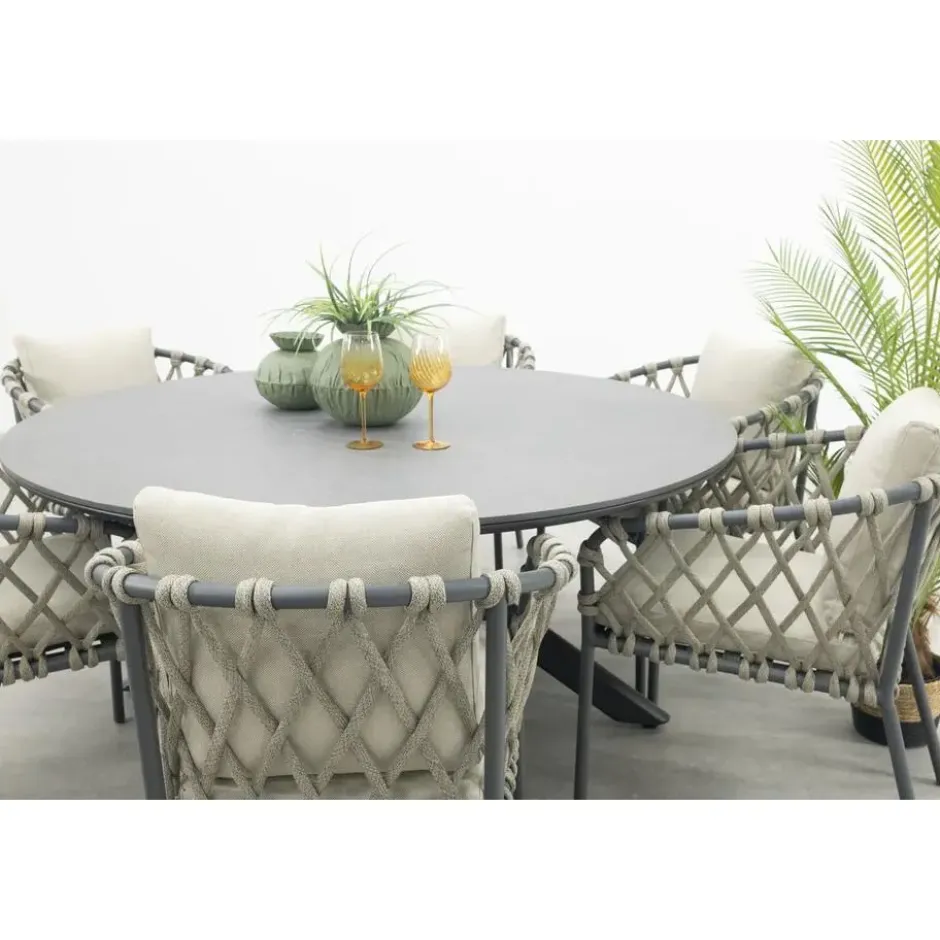 VDG Sara/Marena ronde tuinset Ø158 cm. (7-delig) - Antraciet