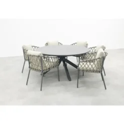 VDG Sara/Marena ronde tuinset Ø158 cm. (7-delig) - Antraciet