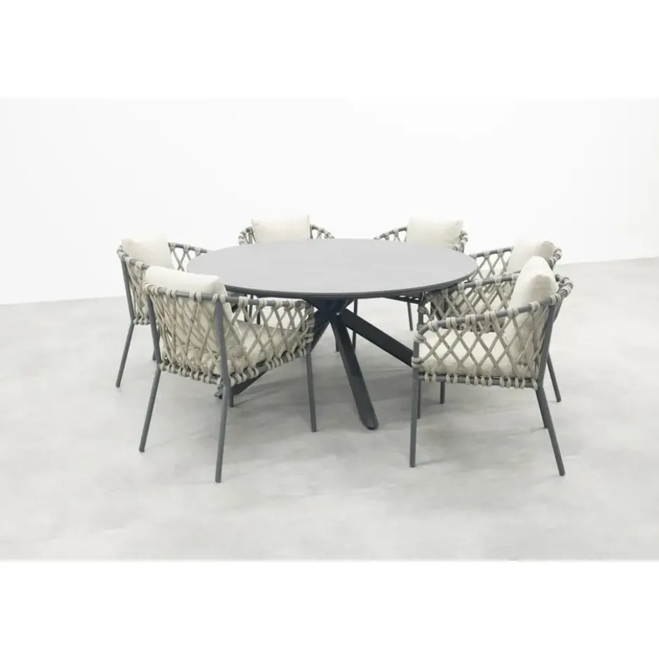 VDG Sara/Marena ronde tuinset Ø158 cm. (7-delig) - Antraciet
