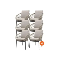 VDG Set van 6 - Julia dining tuinstoel - Antraciet