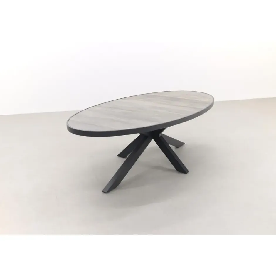 VDG Silva ovale tuintafel - houtlook - 240 x 115 cm