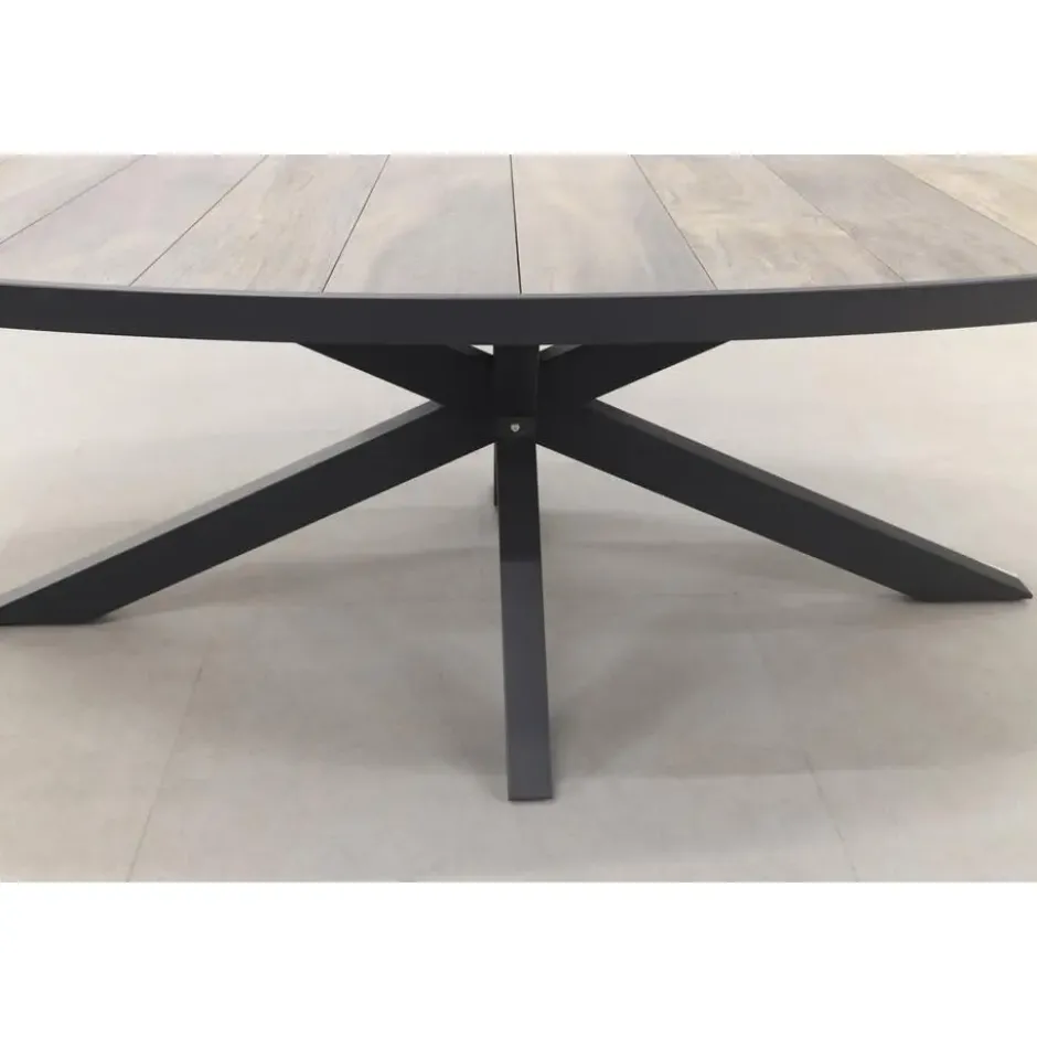 VDG Silva ovale tuintafel - houtlook - 240 x 115 cm