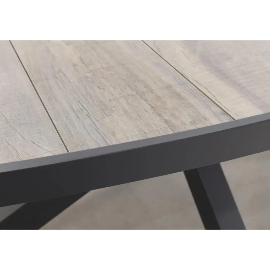 VDG Silva ovale tuintafel - houtlook - 240 x 115 cm