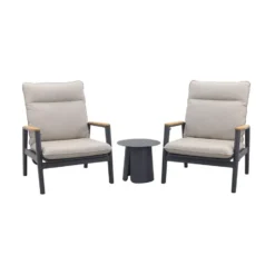 VDG Solaro/Velora verstelbare loungestoelen set (3-delig) - Royal grey / Zand