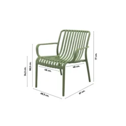 VDG Stripe/Velora loungestoelen set (3-delig) - Mosgroen/Royal grey