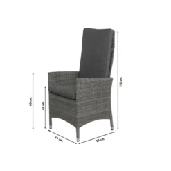 VDG Timber wicker verstelbare tuinstoel - Organic grey