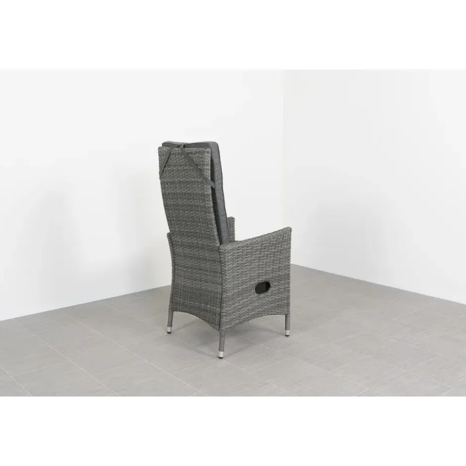 VDG Timber wicker verstelbare tuinstoel - Organic grey