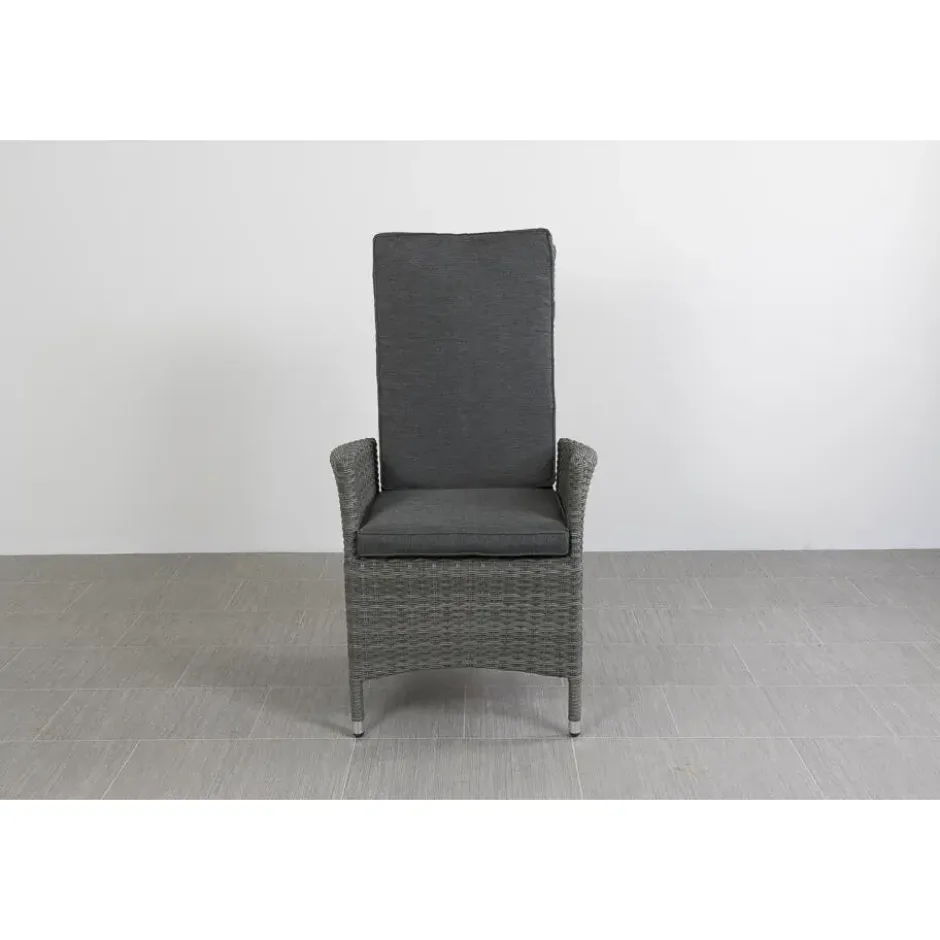 VDG Timber wicker verstelbare tuinstoel - Organic grey