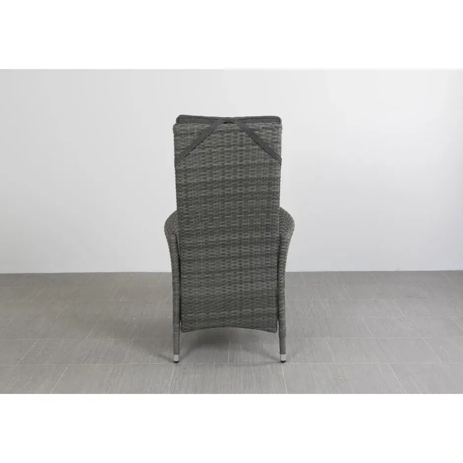 VDG Timber wicker verstelbare tuinstoel - Organic grey