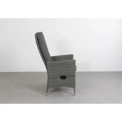 VDG Timber wicker verstelbare tuinstoel - Organic grey