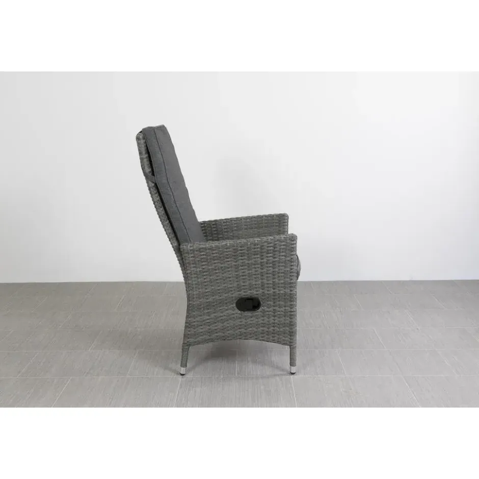 VDG Timber wicker verstelbare tuinstoel - Organic grey