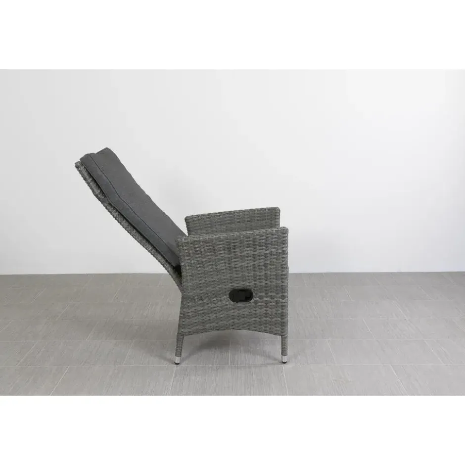 VDG Timber wicker verstelbare tuinstoel - Organic grey