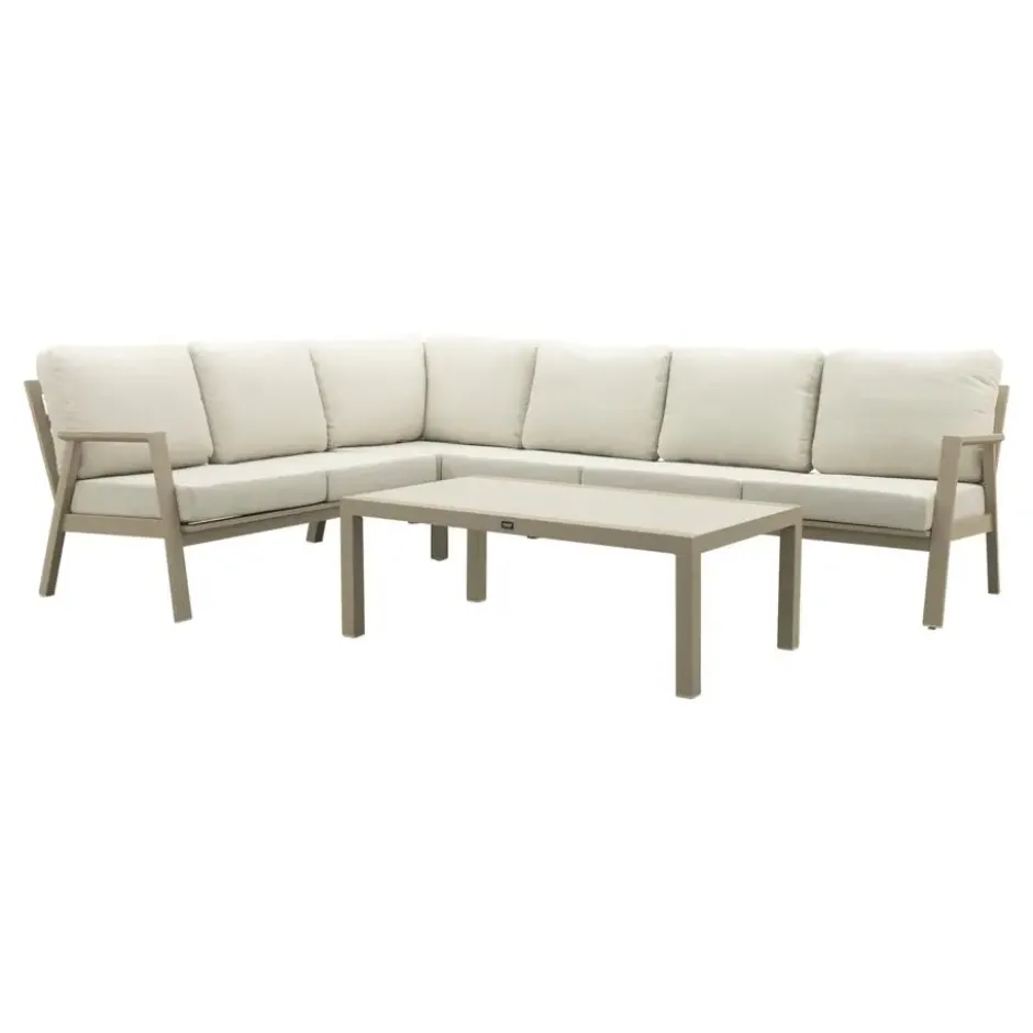 VDG Viento/Atlanta hoek loungeset (4-delig) - Latte