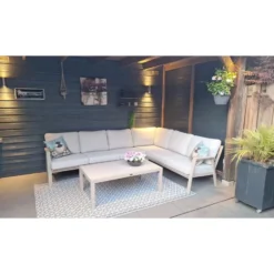 VDG Viento/Atlanta hoek loungeset (4-delig) - Latte