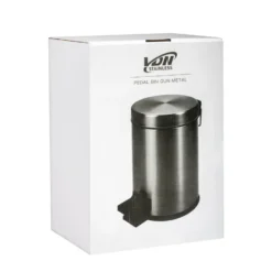 VDN Stainless Prullenbak - Pedaalemmer - Afvalbak - 3 Liter - RVS - Gun metal