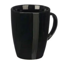 Vessia Design koffie mokken - 6x - zwart - keramiek - 330 ml
