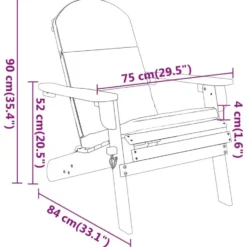 vidaXL - Adirondack tuinstoel - Kussens - Bruin - Acaciahout - 75x84x90 cm