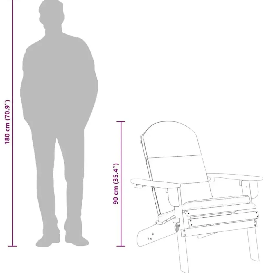 vidaXL - Adirondack tuinstoel - Kussens - Bruin - Acaciahout - 75x84x90 cm