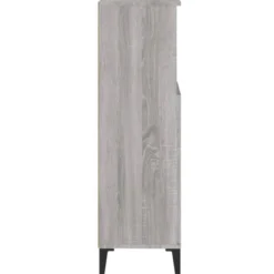 vidaXL - Badkamerkast bewerkt hout grijs sonoma eikenkleur 30x30x100 cm