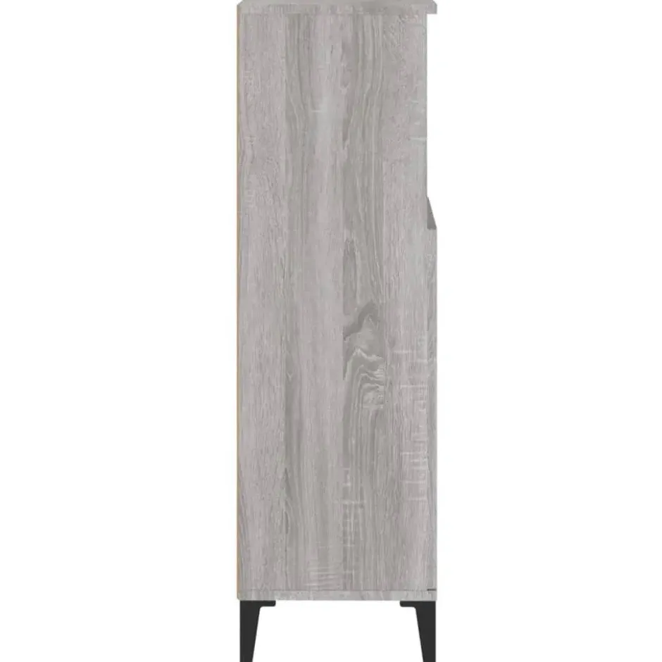 vidaXL - Badkamerkast bewerkt hout grijs sonoma eikenkleur 30x30x100 cm