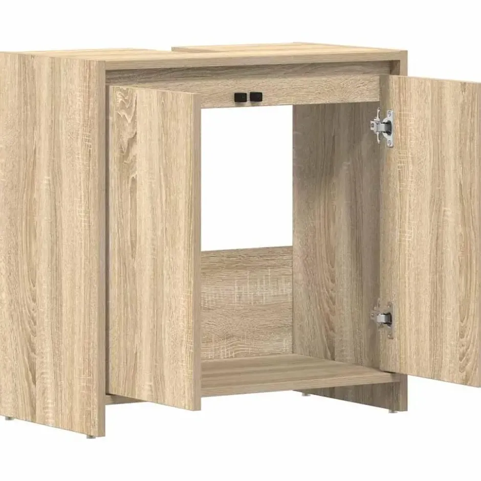 vidaXL - Badkamerkast - Bruin - Bewerkt hout