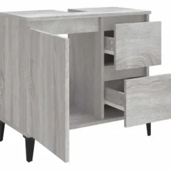 vidaXL - Badkamerkast - Grijs - Bewerkt hout