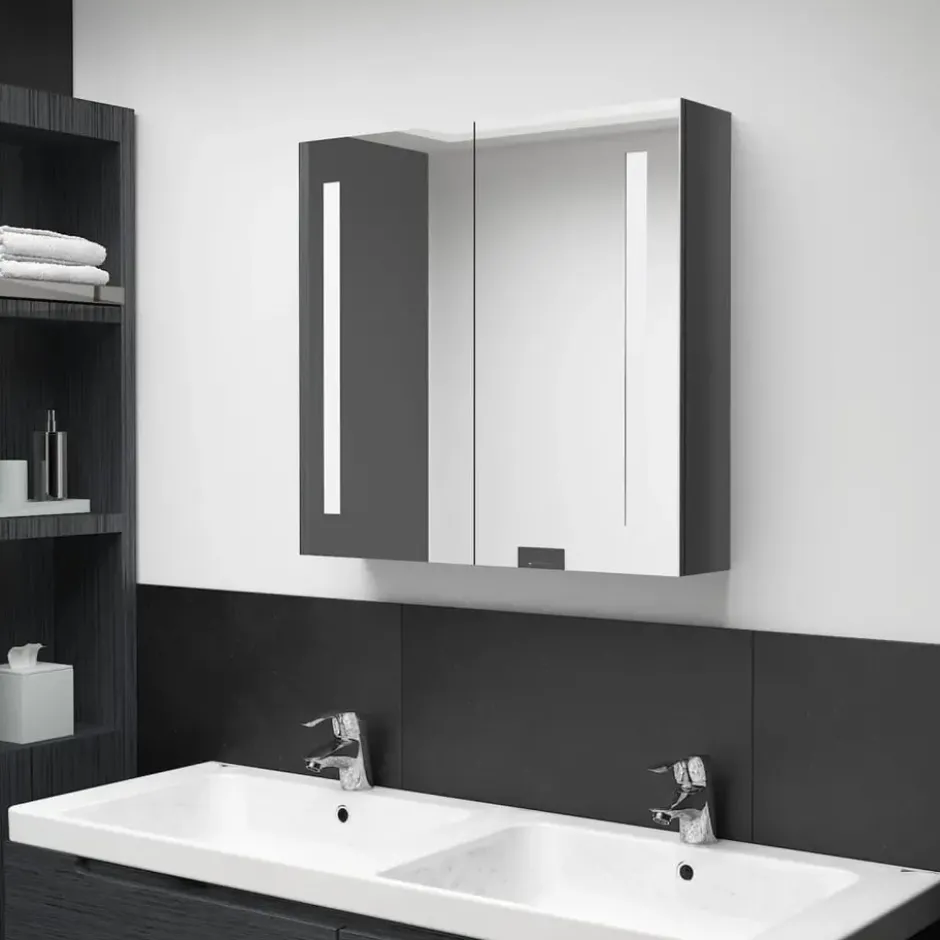 vidaXL - Badkamerkast - Grijs - MDF - 62 x 14 x 60 cm