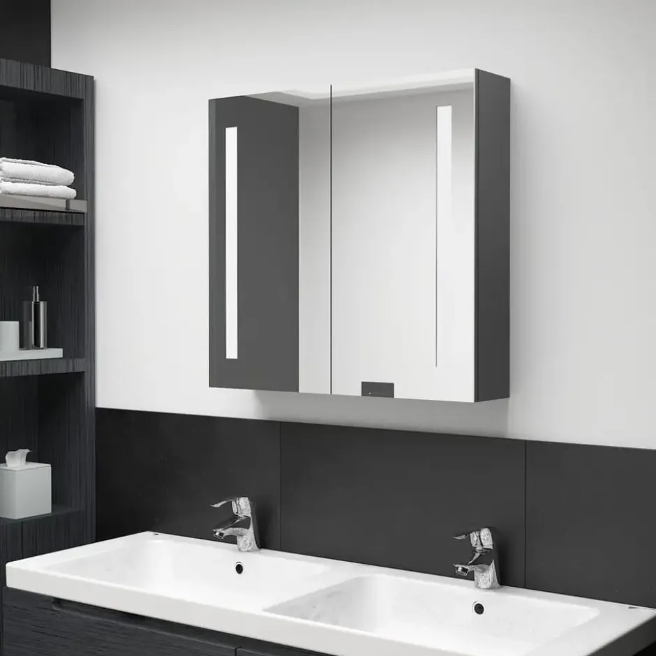 vidaXL - Badkamerkast - Grijs - MDF - 62 x 14 x 60 cm