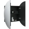 vidaXL - Badkamerkast met ronde spiegel en LED 54x54x17,5 cm zwart