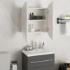 vidaXL - Badkamerkast met ronde spiegel en LED 47x47x17,5 cm wit