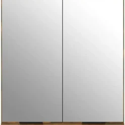 vidaXL - Badkamerkast met spiegel 64x20x67 cm gerookt eikenkleurig