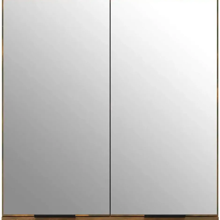 vidaXL - Badkamerkast met spiegel 64x20x67 cm gerookt eikenkleurig