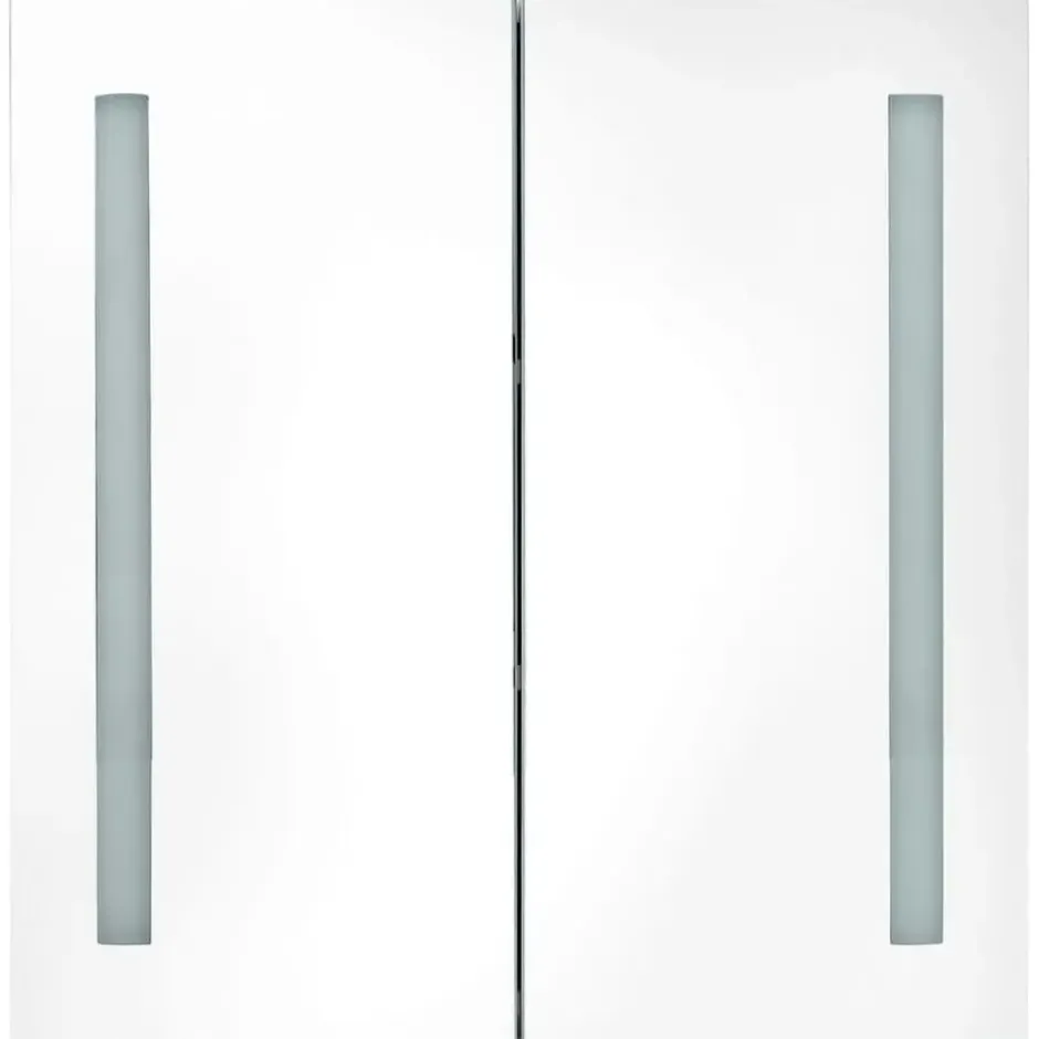 vidaXL - Badkamerkast met spiegel en LED 62x14x60 cm glanzend zwart