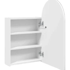 vidaXL - Badkamerkast met spiegel en LED gebogen 42x13x70 cm wit