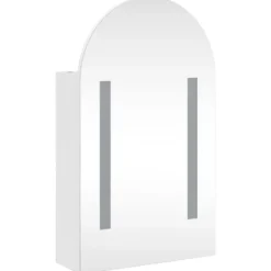 vidaXL - Badkamerkast met spiegel en LED gebogen 42x13x70 cm wit