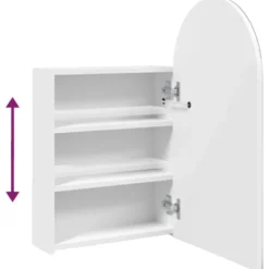 vidaXL - Badkamerkast met spiegel en LED gebogen 42x13x70 cm wit