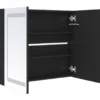 vidaXL - Badkamerkast met spiegel en LED 80x12x68 cm glanzend zwart