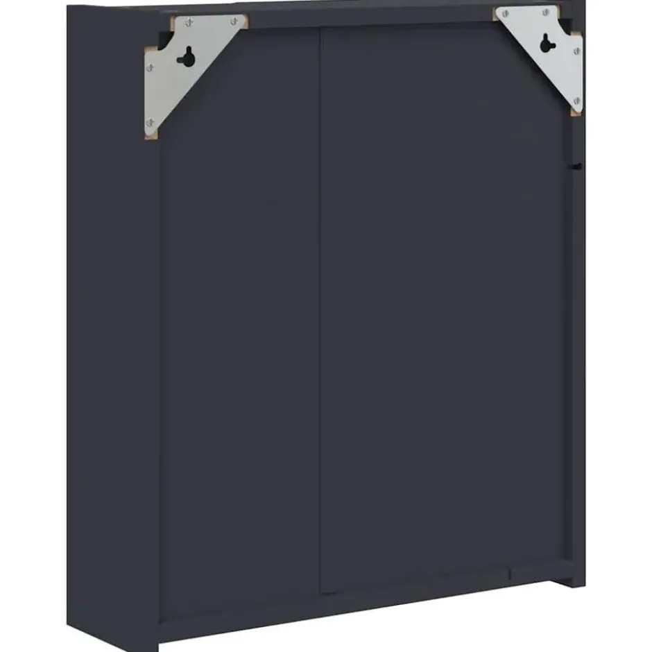 vidaXL - Badkamerkast met spiegel en LED 45x13x52 cm grijs