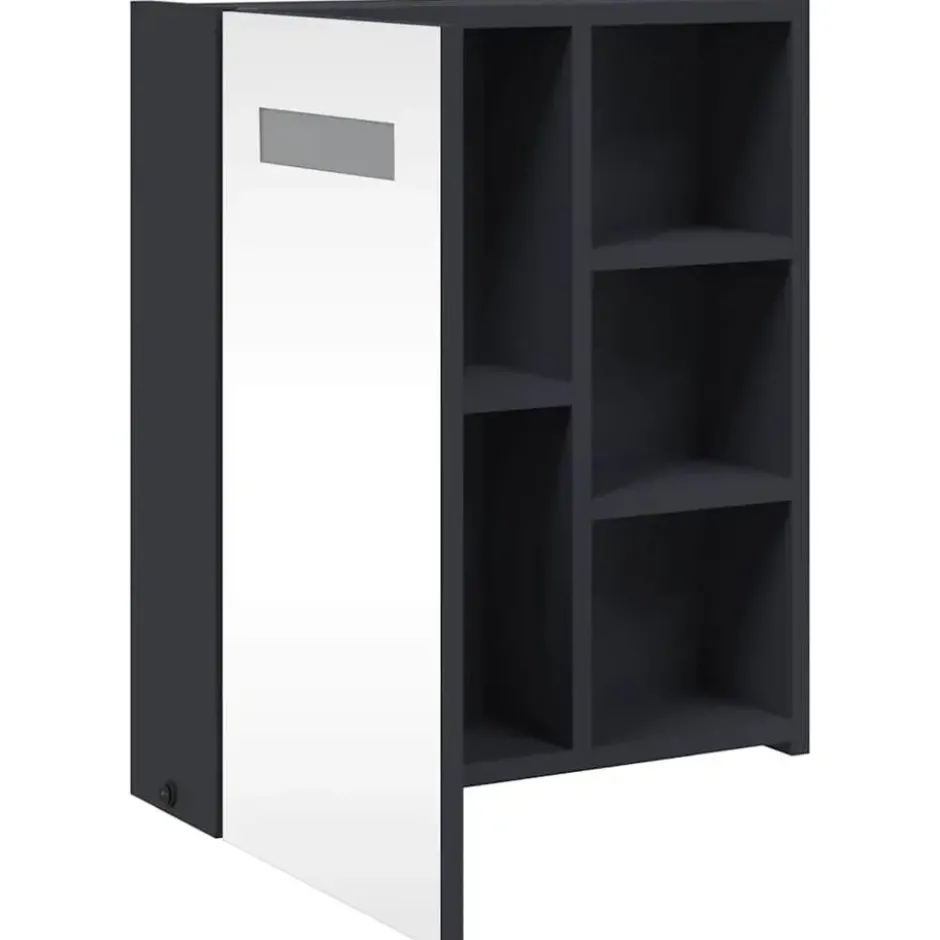 vidaXL - Badkamerkast met spiegel en LED 45x13x52 cm grijs