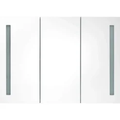vidaXL - Badkamerkast met spiegel en LED 89x14x62 cm grijs