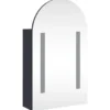 vidaXL - Badkamerkast met spiegel en LED gebogen 42x13x70 cm grijs