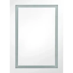 vidaXL Badkamerkast met spiegel LED 50x13x70 cm glanzend zwart