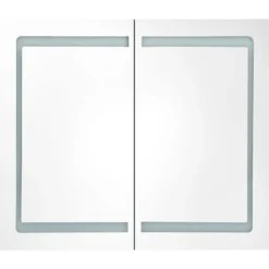 vidaXL - Badkamerkast met spiegel en LED 62x14x60 cm betongrijs