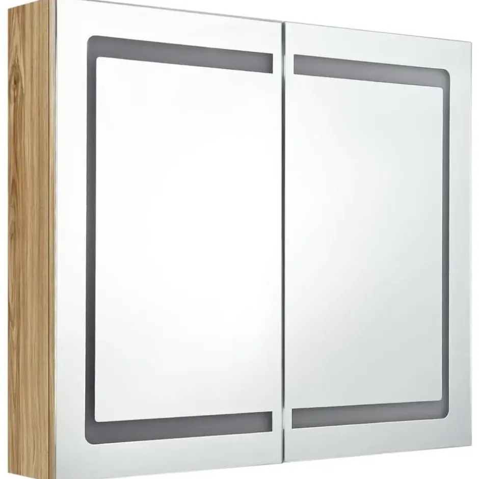 vidaXL - Badkamerkast met spiegel en LED 62x14x60 cm betongrijs