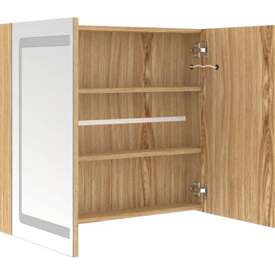 vidaXL - Badkamerkast met spiegel en LED 62x14x60 cm betongrijs