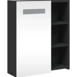 vidaXL - Badkamerkast met spiegel en LED 45x13x52 cm zwart